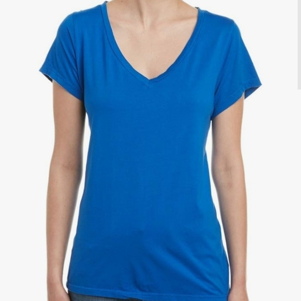 C&C California Lucy V-neck T-shirt Blue M - Picture 8 of 8
